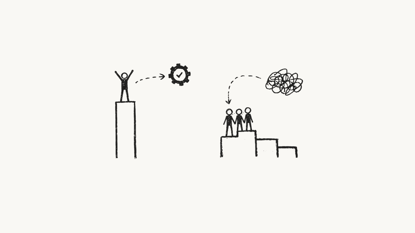 Illustration representing the gap between individual AI productivity and team performance